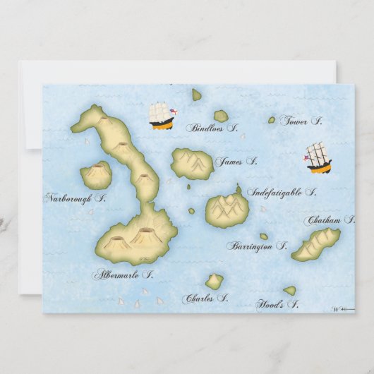 Carte de l'archipel des Galapagos Îles tropicales  (Devant)