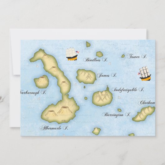 Carte de l'archipel des Galapagos Îles tropicales (Devant)