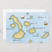 Carte de l'archipel des Galapagos Îles tropicales (Devant / Derrière)