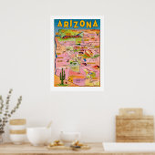 Carte de l'Arizona Affiche 20x28 (Cuisine)