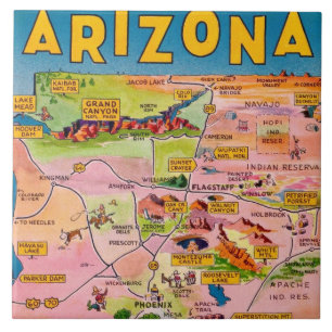 Carte de l'Arizona en carreau de céramique