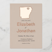 Carte de l'Arkansas Mariage Save The Date Rose Gol (Recto)