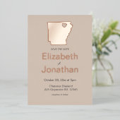 Carte de l'Arkansas Mariage Save The Date Rose Gol (Debout devant)