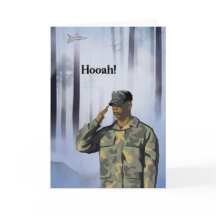 Carte de l'armée Hooah avec l'homme de salut arbre