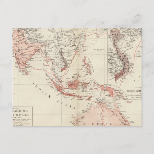 Carte de l'Asie du Sud-Est et de l'Australie du No (Devant)