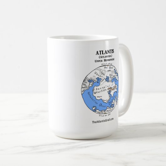Carte de l'Atlantide - Les deux hémisphères - Mug  (Devant droit)