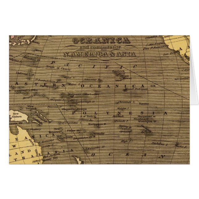 Carte de l'Atlas océanique couleur main (Devant horizontal)