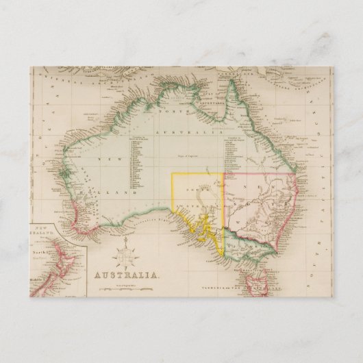 Carte de l'Australie et de la Nouvelle-Zélande (Devant)