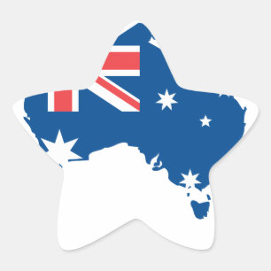 carte de l'australie et drapeau - autocollant