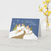 Carte De l'autre côté des Miles maisons de nuit de Noël (Fleur jaune)