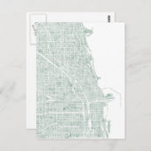 Carte de l'eau de Chicago seaglass bleu vert (Devant / Derrière)