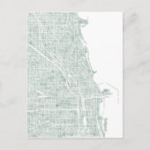 Carte de l'eau de Chicago seaglass bleu vert (Devant)
