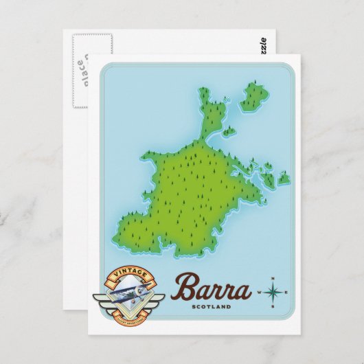 Carte de l'Ecosse de Barra (Devant / Derrière)