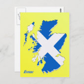 Carte de l'Écosse sur carte postale (Devant / Derrière)
