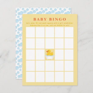 Carte de lecture Baby shower en caoutchouc BINGO