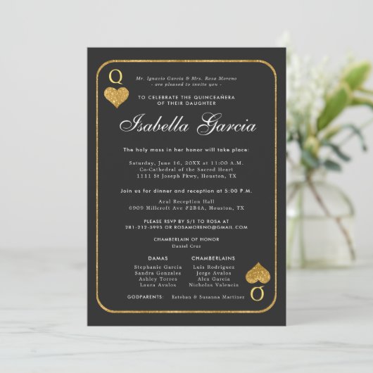 Carte de lecture Parties scintillant or | Las Vega (Debout devant)