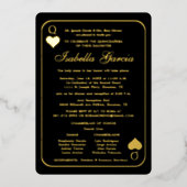 Carte de lecture Parties scintillant or | Las Vega (Recto)