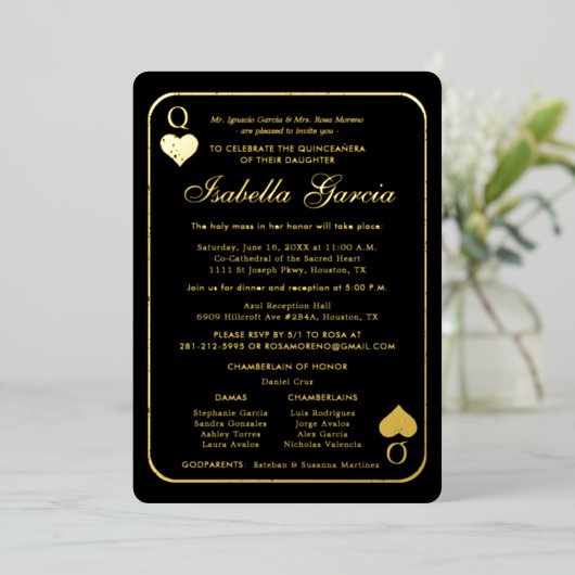 Carte de lecture Parties scintillant or | Las Vega (Debout devant)