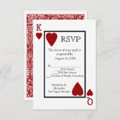 Carte de lecture rouge correspondant RSVP (Devant / Derrière)