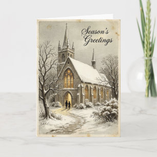 Carte de l'église enneigée de Noël
