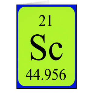 Carte de l'élément 21 - scandium