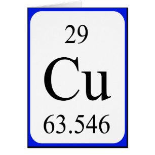 Carte de l'élément 29 - blanc de cuivre