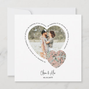 Carte de l'emplacement du coeur photo fiançailles