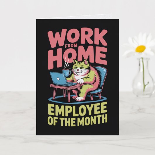 Carte de l'employé du mois travaillant à domicile (Petite plante)