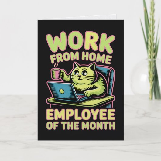 Carte de l'employé du mois travaillant à domicile (Devant)