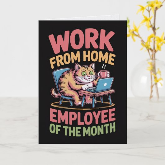 Carte de l'employé du mois travaillant à domicile (Fleur jaune)