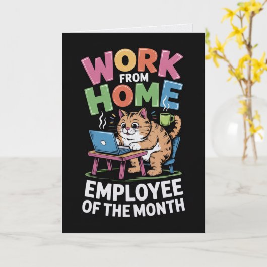 Carte de l'employé du mois travaillant à domicile (Fleur jaune)