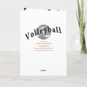 Carte de l'entraîneur de volley-ball (Dos)