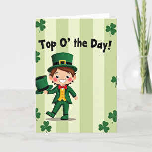 Carte de Leprechaun rayé vert