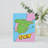 Carte de l'Espagne illustrée par Pop Art (Debout devant)