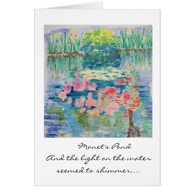 Carte de l'étang de Monet--Aquarelle par Susan (Devant)