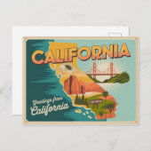 Carte de l'état de Californie illustrée (Devant / Derrière)