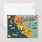 Carte de l'état de Californie illustrée (Devant / Derrière)