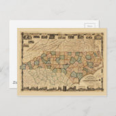 Carte de l'État de Caroline du Nord (vers 1870) (Devant / Derrière)