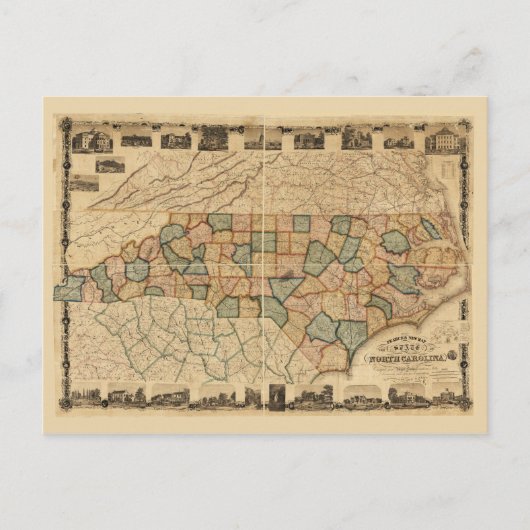 Carte de l'État de Caroline du Nord (vers 1870) (Devant)