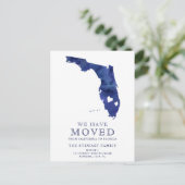 carte de l'État de Floride aquarelle bleue marine  (Debout devant)