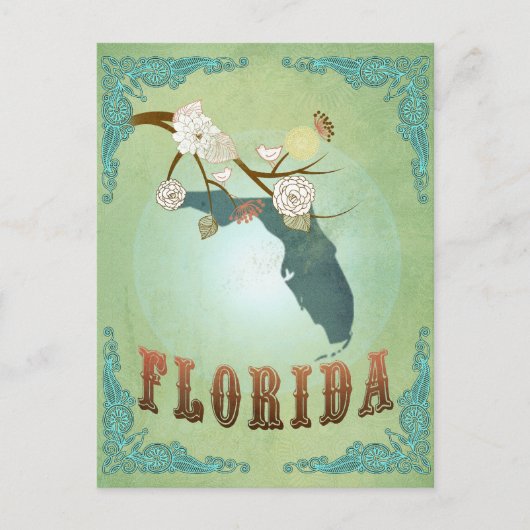 Carte de l'État de Floride - Vert (Devant)