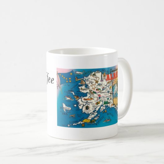 Carte de l'état de l'Alaska Café Mug (Devant droit)