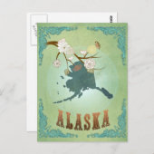 Carte de l'état de l'Alaska - Vert (Devant / Derrière)