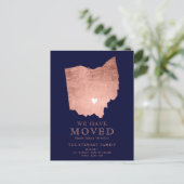 carte de l'État de l'Ohio marine rose or déménagem (Debout devant)