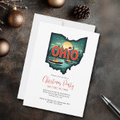 Carte de l'État de l'Ohio Noël Fête de Noël