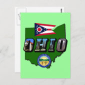 Carte de l'état de l'Ohio, texte de l'image, drape (Devant / Derrière)