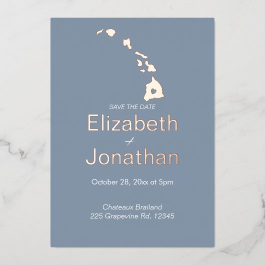 Carte de l'État d'Hawaï Script Sauvegarder la date (Recto)