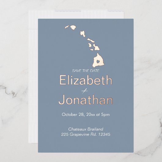 Carte de l'État d'Hawaii Script Sauvegarder la dat (Enveloppe)