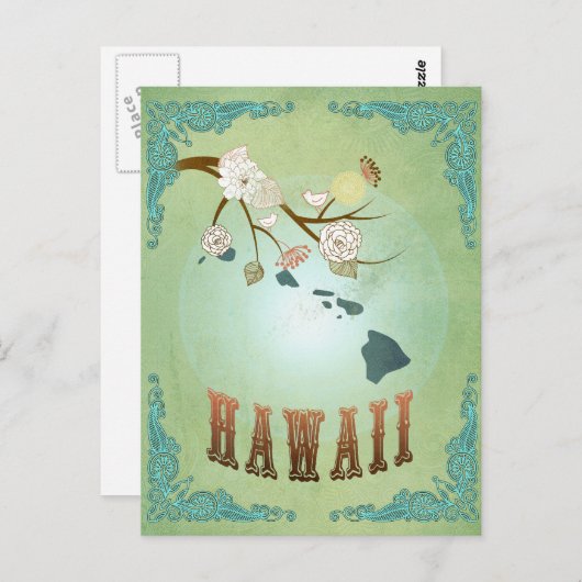 Carte de l'État d'Hawaii - Vert (Devant / Derrière)