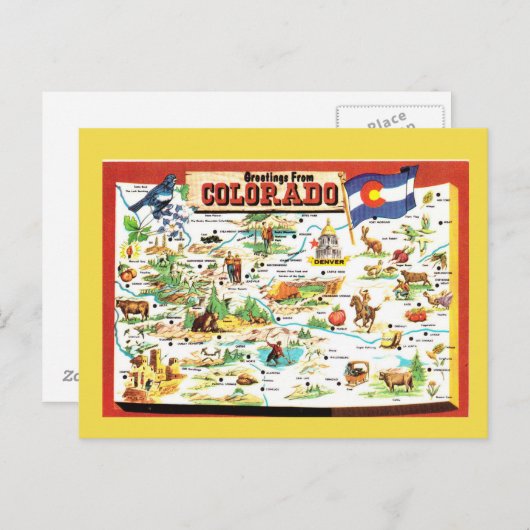 Carte de l'État du Colorado (Devant / Derrière)